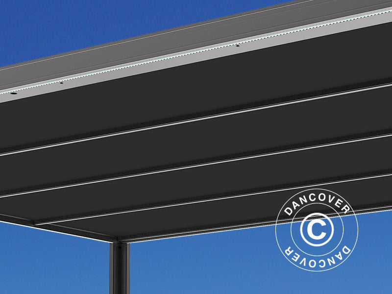 Pergola San Fernando, 3x3m, Noir/Gris foncé