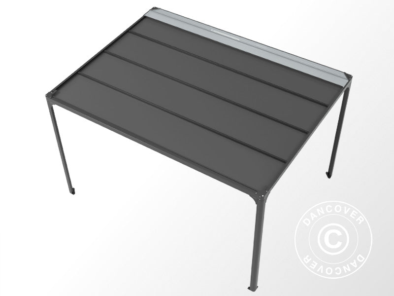 Pergola San Fernando, 3x3m, Noir/Gris foncé