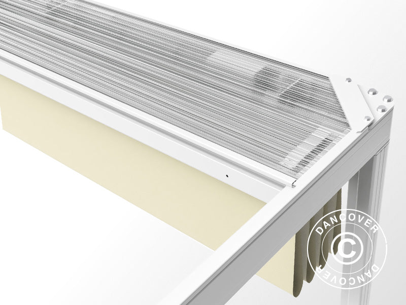 Pergola Pavillon San Fernando, 3x3m, Weiß/Beige