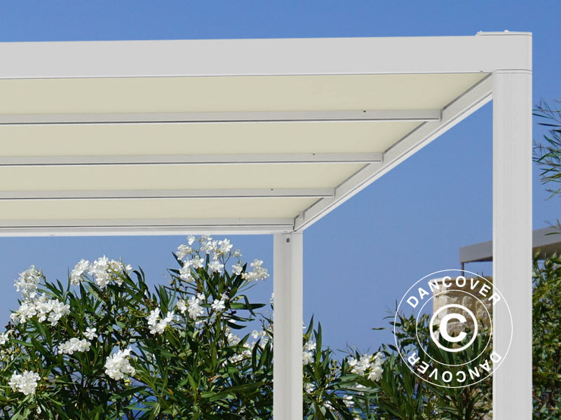 Pergola San Fernando, 4x4m, Blanc/Beige