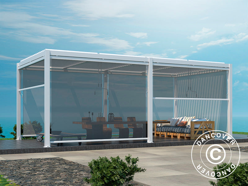 Pergola Gaz. San Pablo Alu+ 3x5,8m w/6 pcs. Screens White