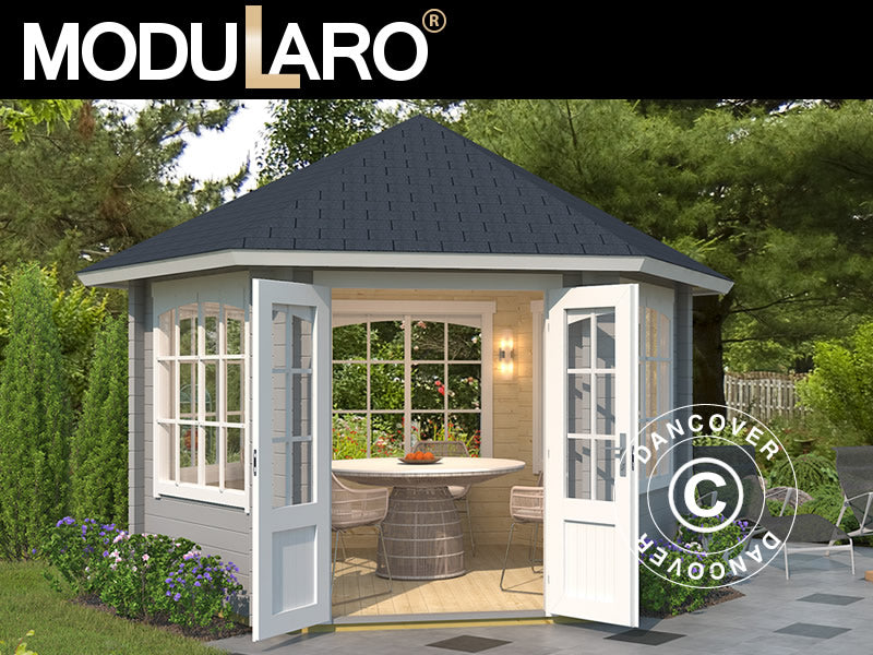 Wood Gazebo Alicante 3,5x3,03x3,07m 44mm LightGrey