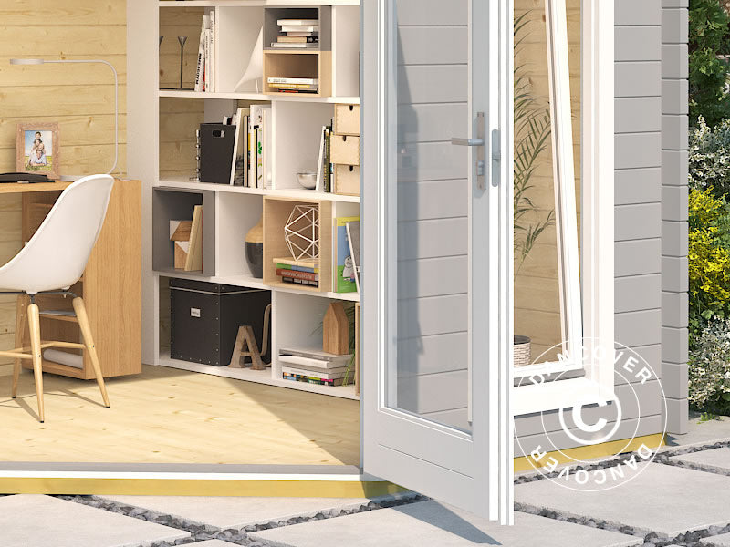 Holzpavillon Brittany, 2,4x2,4x2,41m, 40mm, Hellgrau