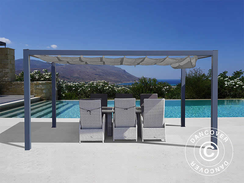 Pergola Pavillon 3,19x4,19m, Anthrazit/Anthrazit