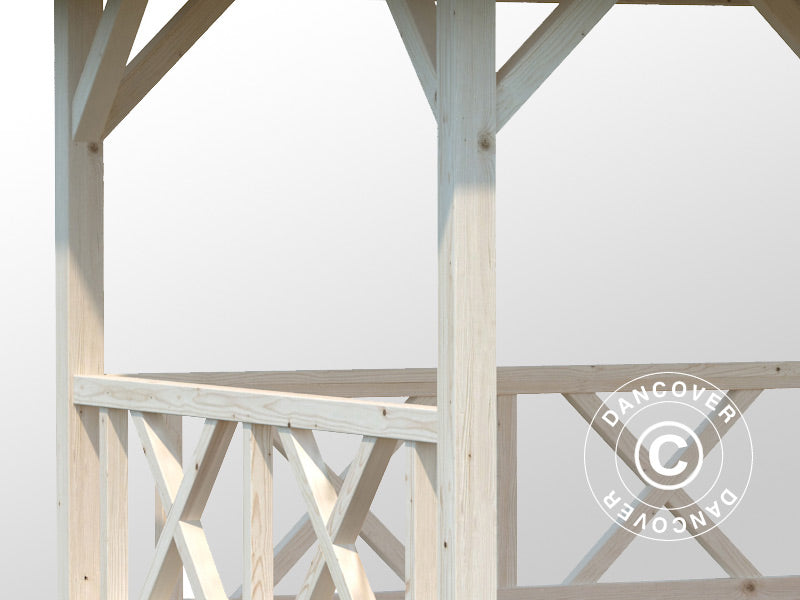 Holzpavillon, 3x3x3,23m, 9m², Natur