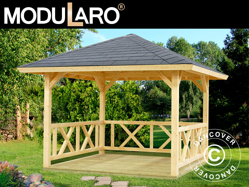 Holzpavillon, 3x3x3,23m, 9m², Natur