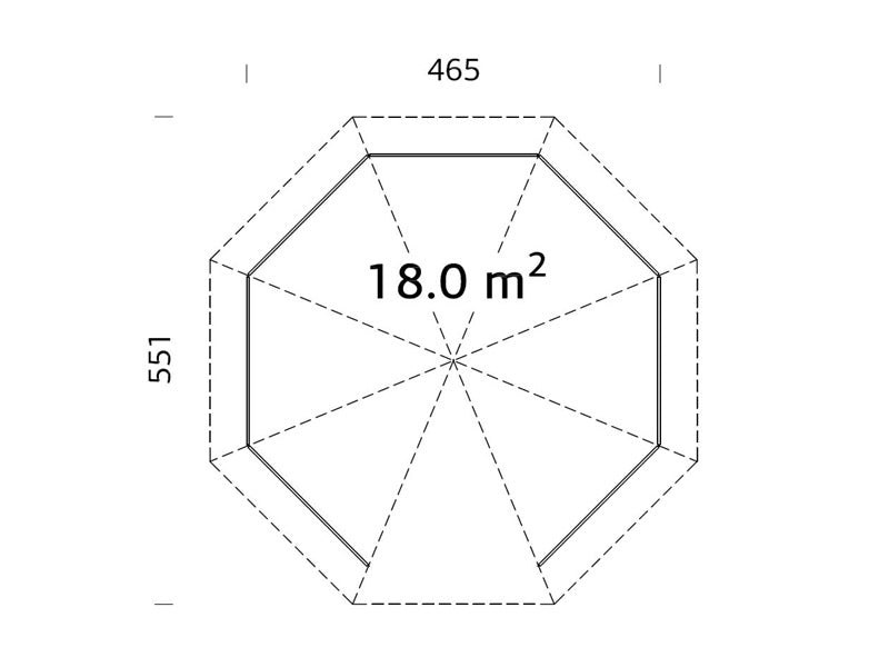 Gazebo in legno, 4,65x4,65x3,46m, 18m², Naturale