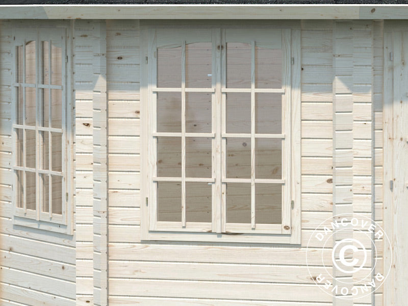 Tonnelle en bois avec plancher, 4,21x4,21x3,71m, 14,1m², Naturel