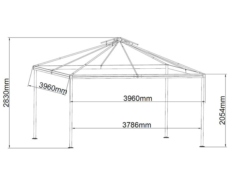 Pavillon Osiris 4x4m, Sand
