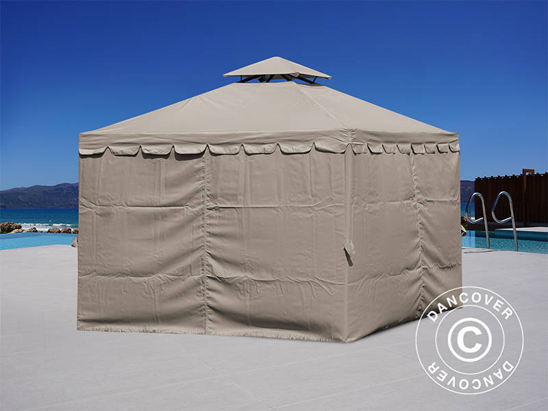 Gazebo da giardino Osiris 4x4m, Beige scuro