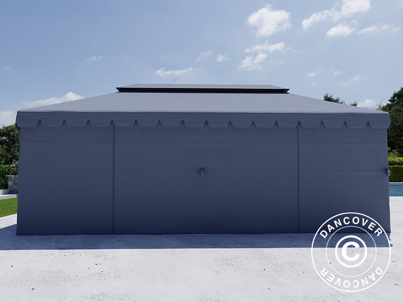 Tonnelle de jardin Osiris 4x6m, Gris