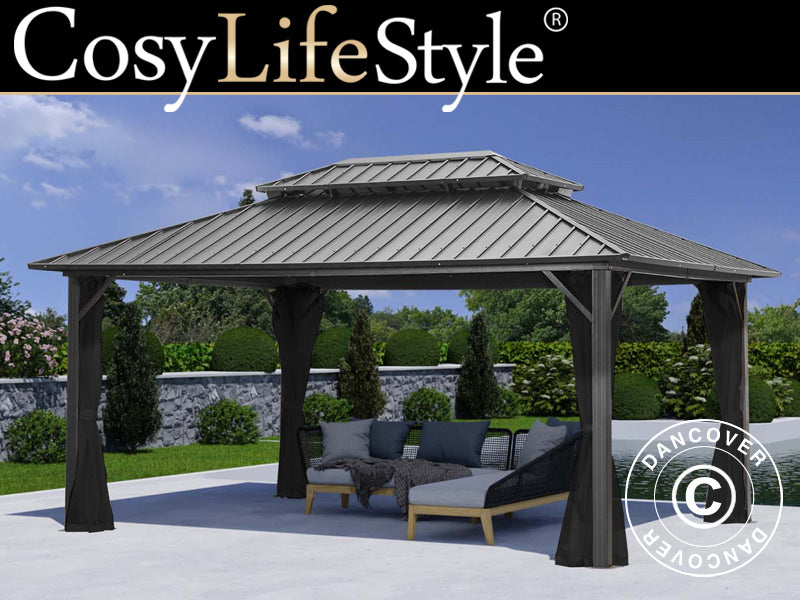 Gazebo San Francisco 3,65x4,85m Black