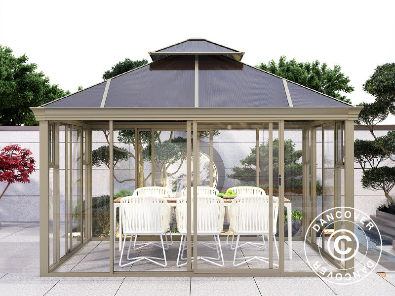 Gazebo in policarbonato Santa Ana, 4x4m, Ottone