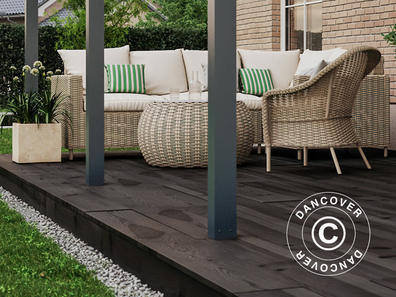 Terrassenüberdachung Easy aus Glas, 3x6m, Anthrazit