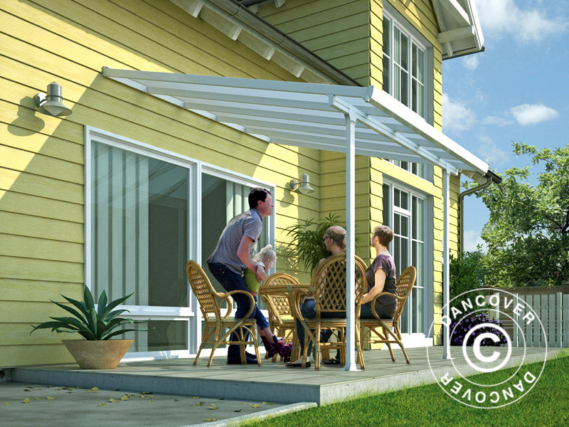 Pergola addossata Feria, Palram/Canopia, 3x3,05m, Bianco