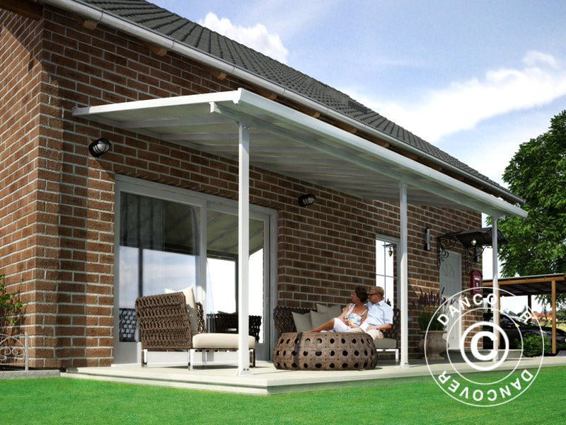 Pergola adossée Feria, Palram/Canopia, 3x5,46m, Blanc
