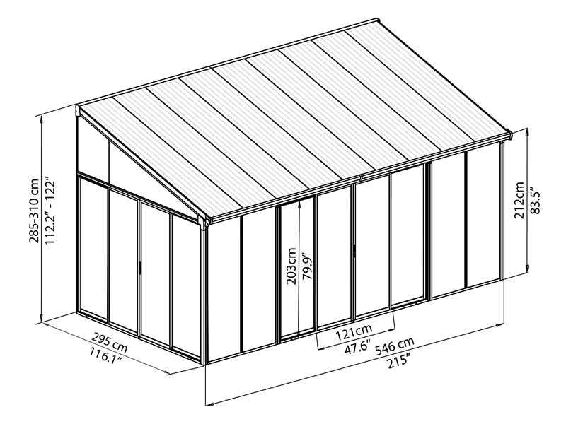 Jardin d'hiver SanRemo, Palram/Canopia, 3x5,46m, Blanc