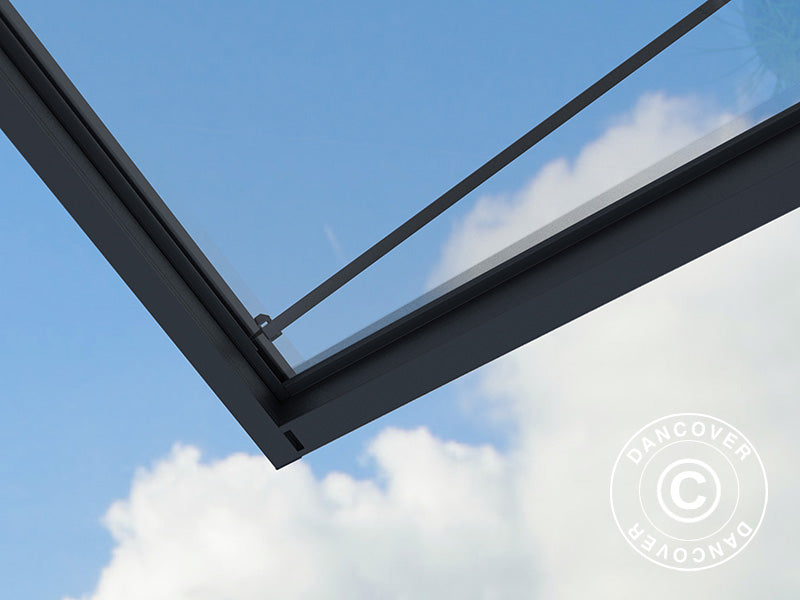 Pensilina Sophia XL 2000, Palram/Canopia, 1,40x1,92x0,17m, Grigio scuro/Trasparente