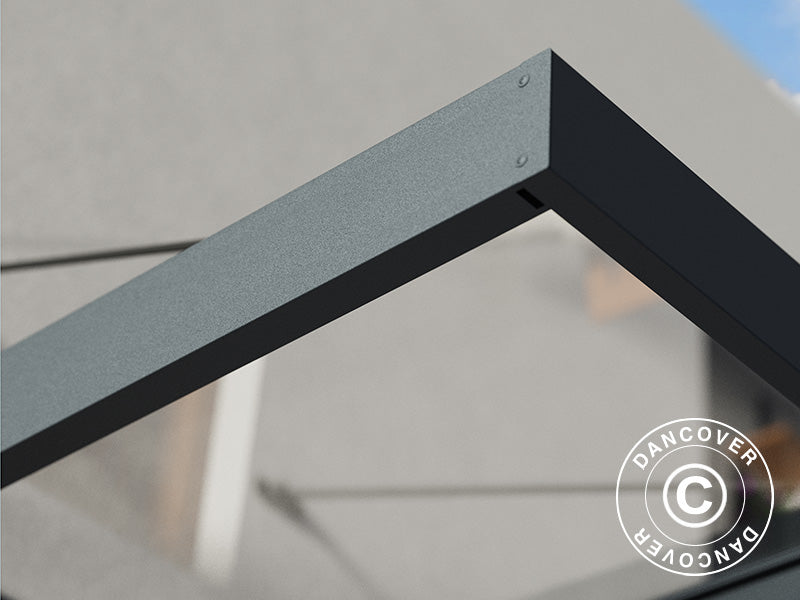 Pensilina Sophia XL 2000, Palram/Canopia, 1,40x1,92x0,17m, Grigio scuro/Trasparente