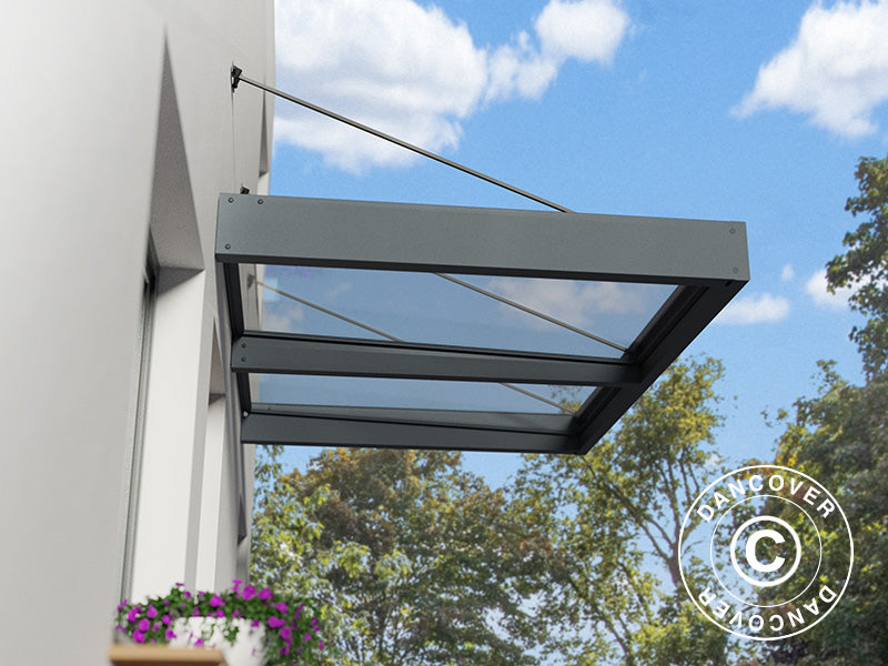 Marquise Sophia XL 2000, Palram/Canopia, 1,40x1,92x0,17m, Gris foncé/Transparent