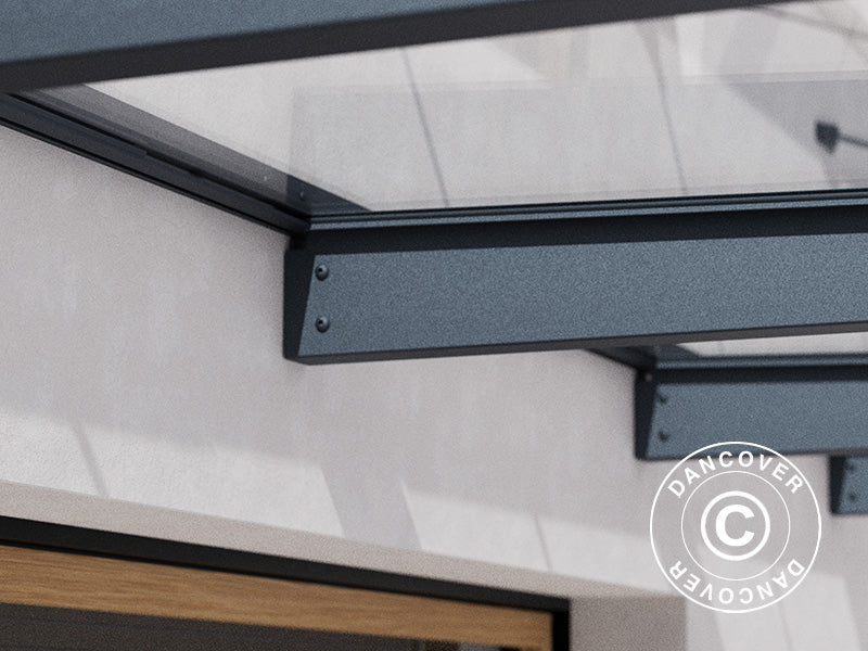 Marquise Sophia XL 4000, Palram/Canopia, 1,40x3,79x0,17m, Gris foncé/Transparent