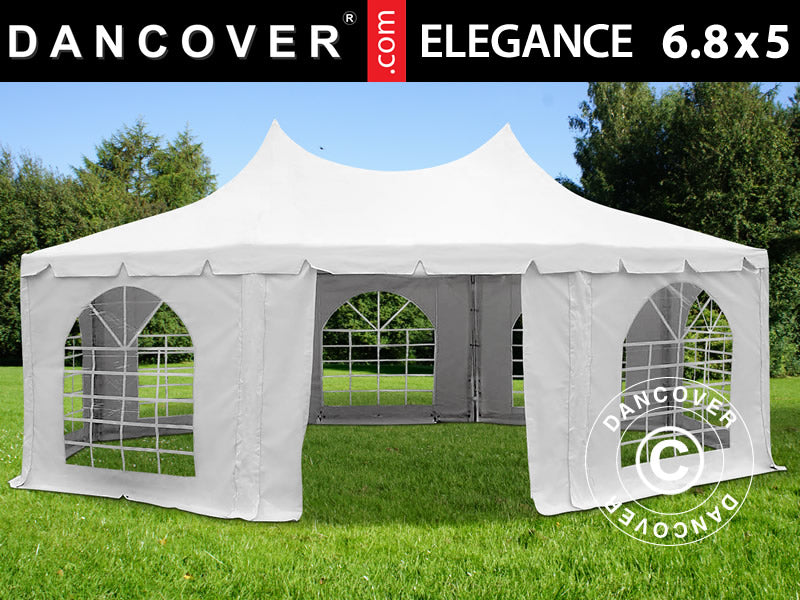 Tendone per feste Elegance PVC, ottagonale 6,8x5m, PVC