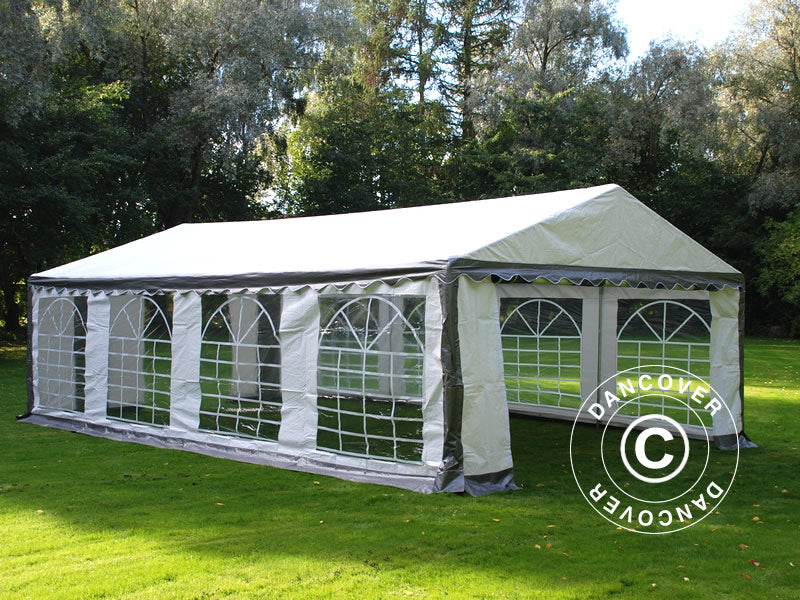 4x8m PE Partytent Grey/White Velcro Closing SH