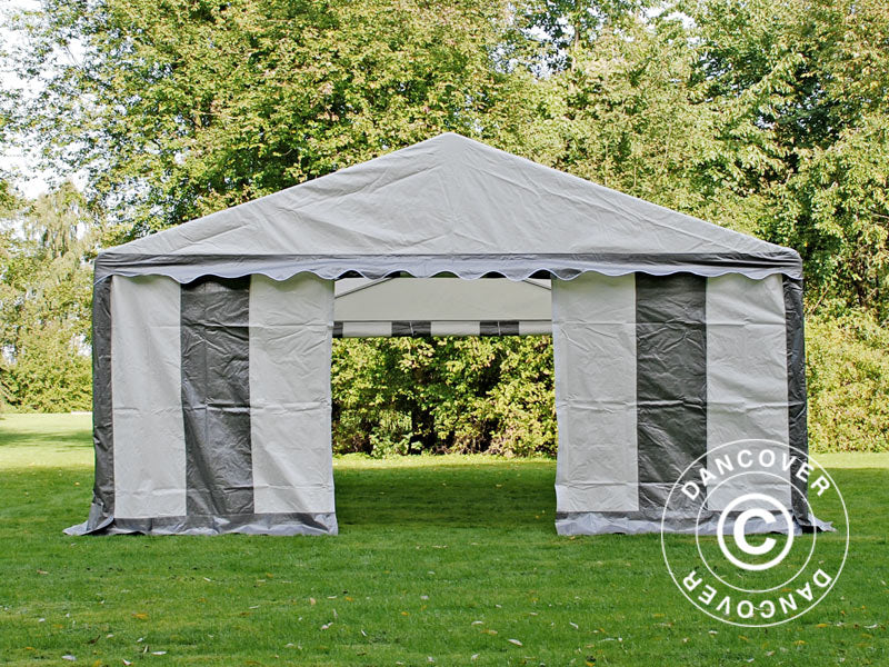 4x8m PE Partytent Grey/White Velcro Closing SH