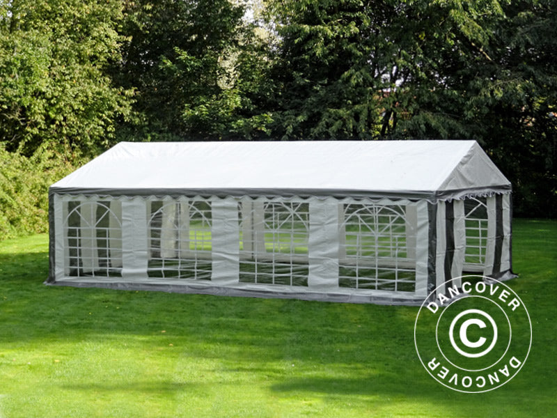 4x8m PE Partytent Grey/White Velcro Closing SH