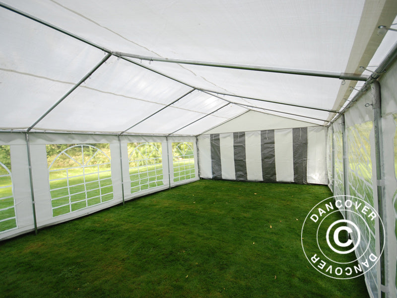 4x8m PE Partytent Grey/White Velcro Closing SH