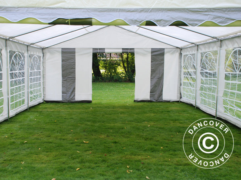 4x8m PE Partytent Grey/White Velcro Closing SH