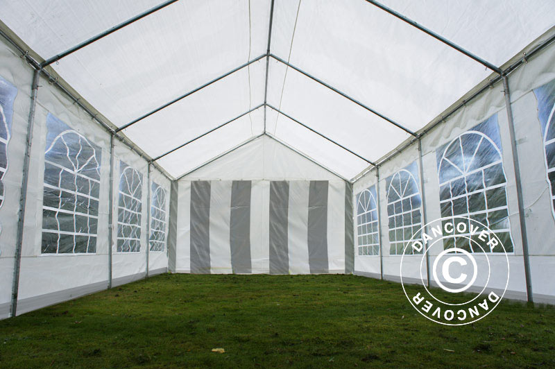 4x8m PE Partytent Grey/White Velcro Closing SH