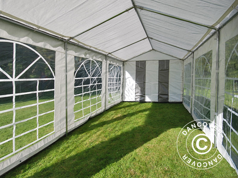 3x6m PE Partytent Grey/White Velcro Closing SH