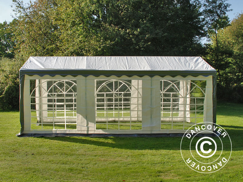 3x6m PE Partytent Grey/White Velcro Closing SH