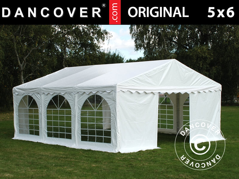 5x6m PVC Partytent White Velcro Closing SH