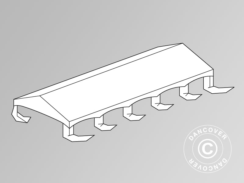 Dachplane für das Partyzelt Original 5x10m PVC, "Arched", Weiß