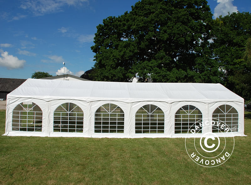 Partyzelt Exclusive 6x12m PVC 900, "Arched", Weiß