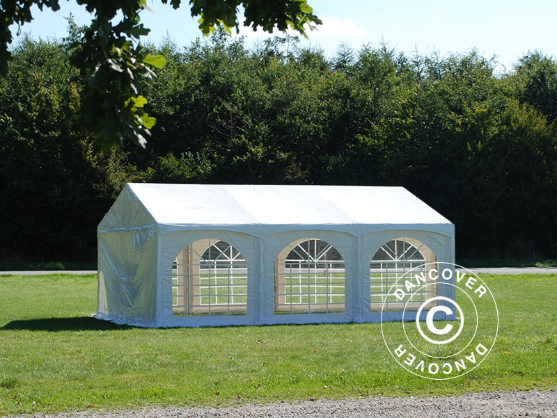 Partyzelt Original 4x6m PVC 900, "Arched", Weiß
