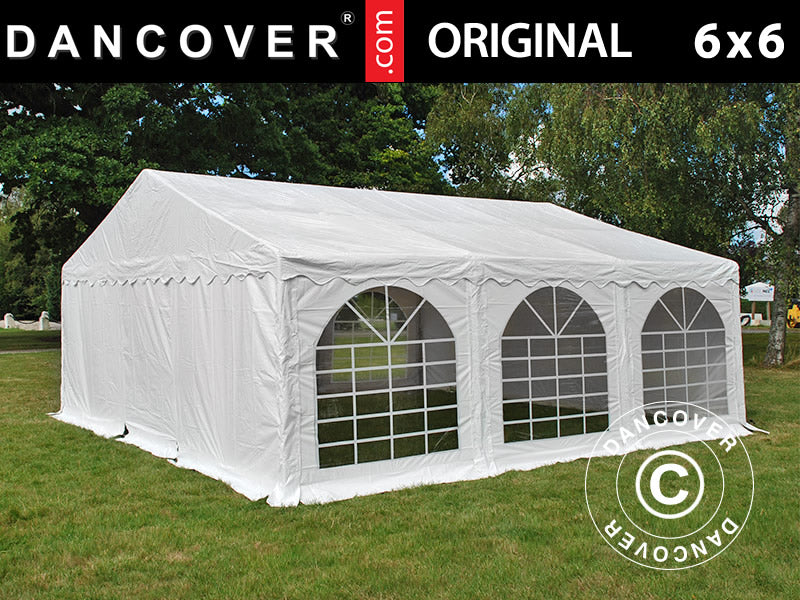 6x6m PVC Partytent White Velcro Closing SH