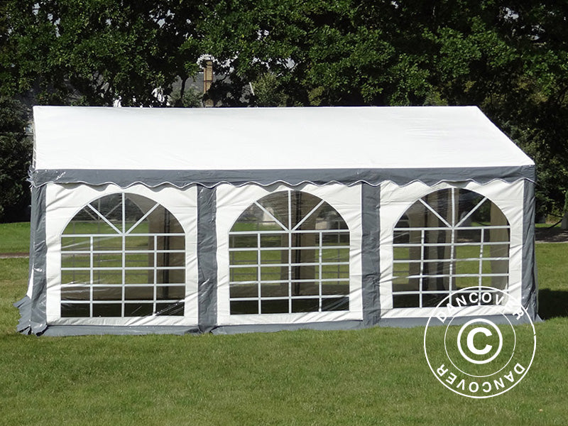 6x6m PVC Partytent Grey/White Velcro Closing SH