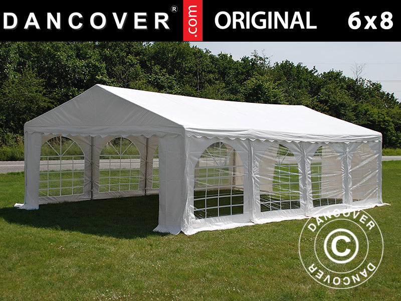 6x8m PVC Partytent White Velcro Closing SH