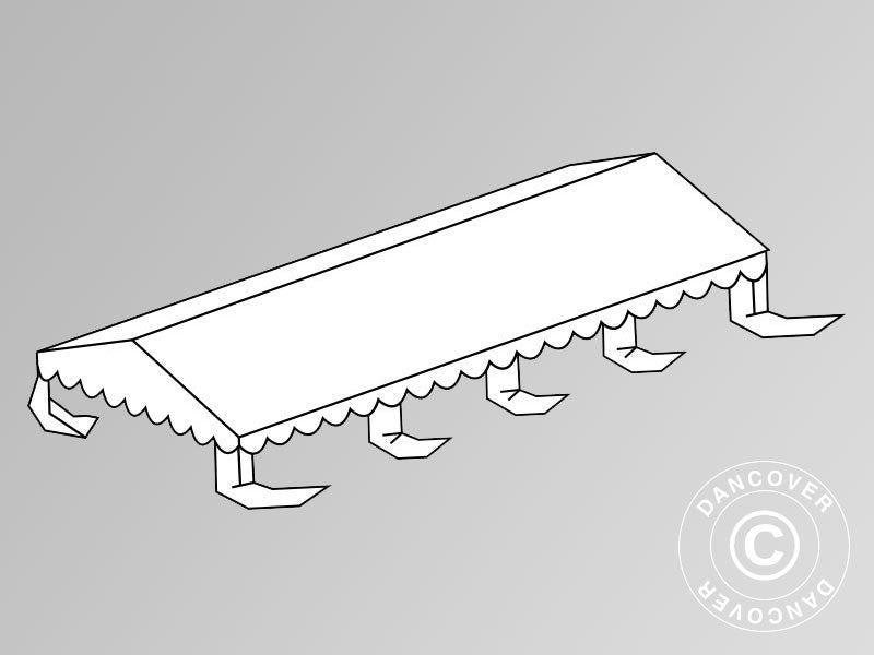 Dachplane für das Partyzelt SEMI PRO Plus 6x8m PVC, Weiß