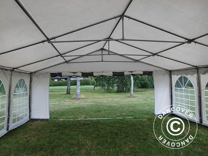 Partyzelt Original 6x8m PVC 900, Grau/Weiß