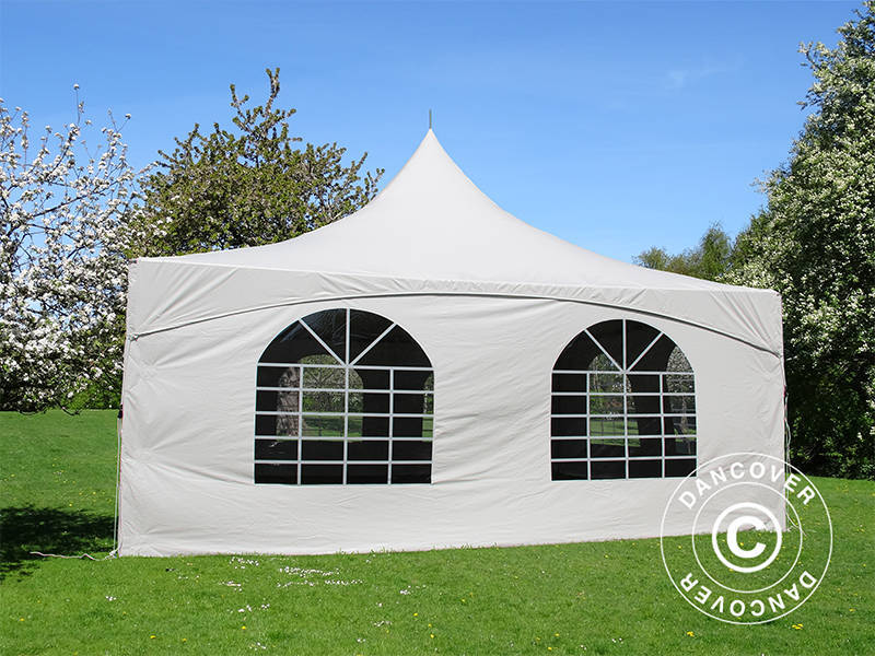 Tente de réception Pagode PartyZone 5x5m, PVC, Blanc