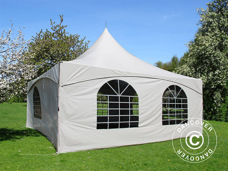 6x6 m PVC White Pagoda Partyzone Steel frame SH