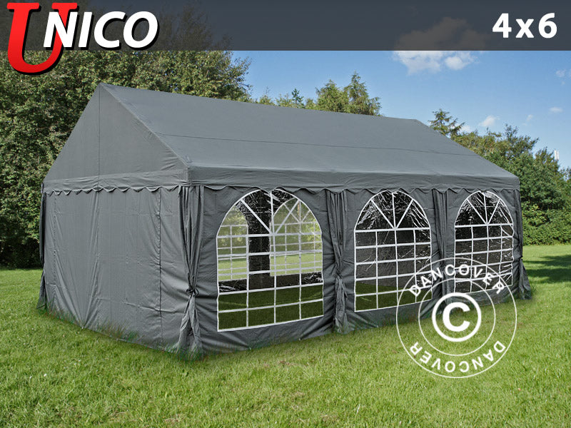 4x6m Poly Partytent Dark Grey Velcro Closing SH