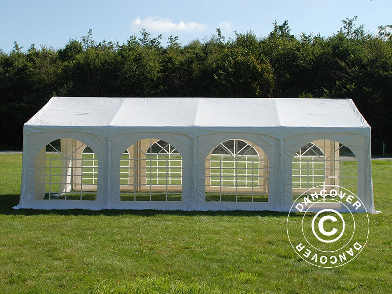 Partyzelt Original 4x8m PVC 900, "Arched", Weiß