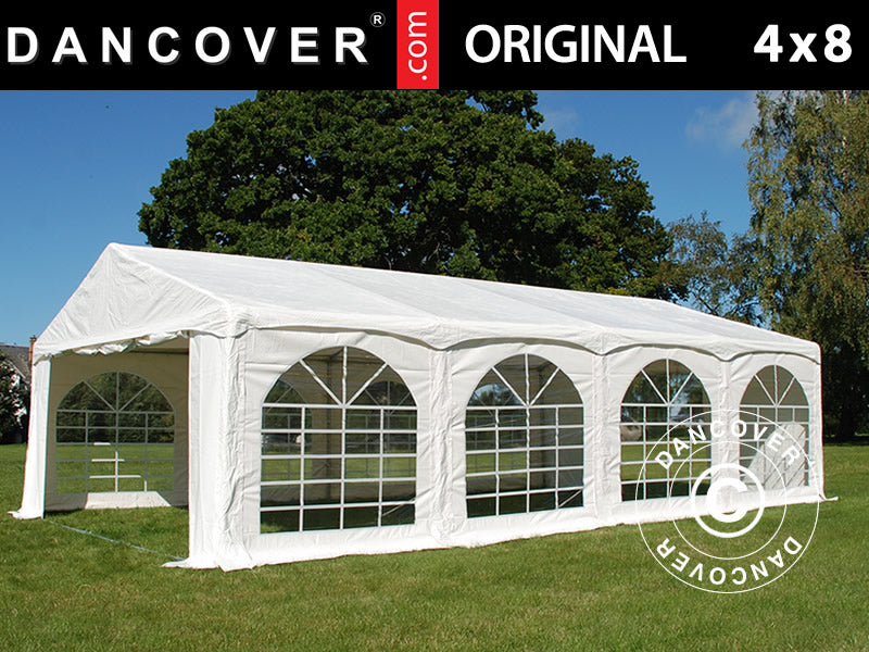 Tendone per feste Original 4x8m PVC 900, "Arched", Bianco