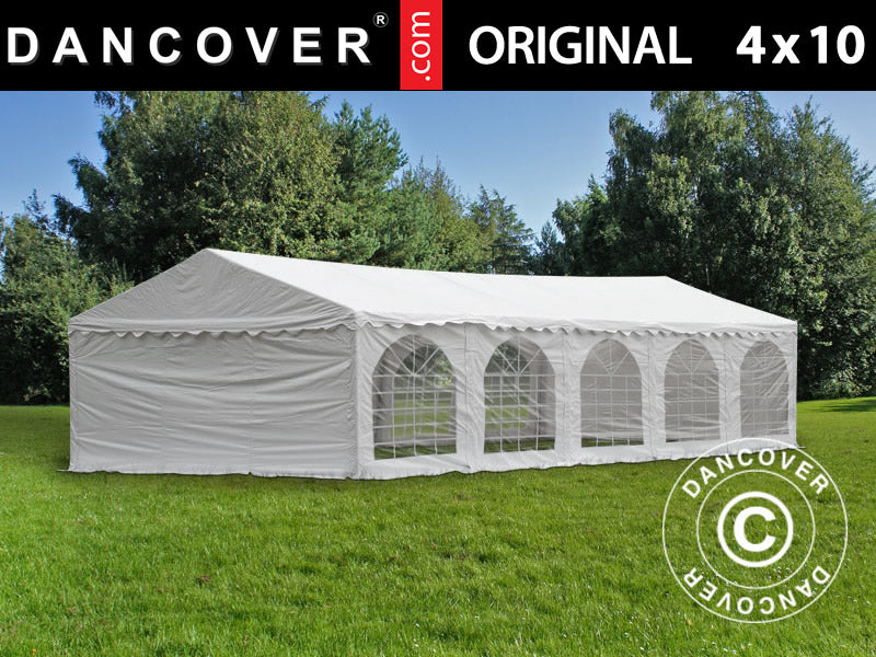 Tente de réception Original 4x10m PVC 900, Blanc