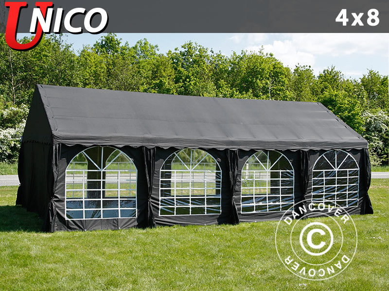 4x8m Poly Partytent Black Velcro Closing SH